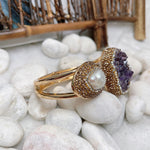 Amazing Pearl Amethyst Inlaid Rhinestone BraceletBracelet