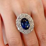 Oversized Luxury Oval Blue Sapphire RingRing