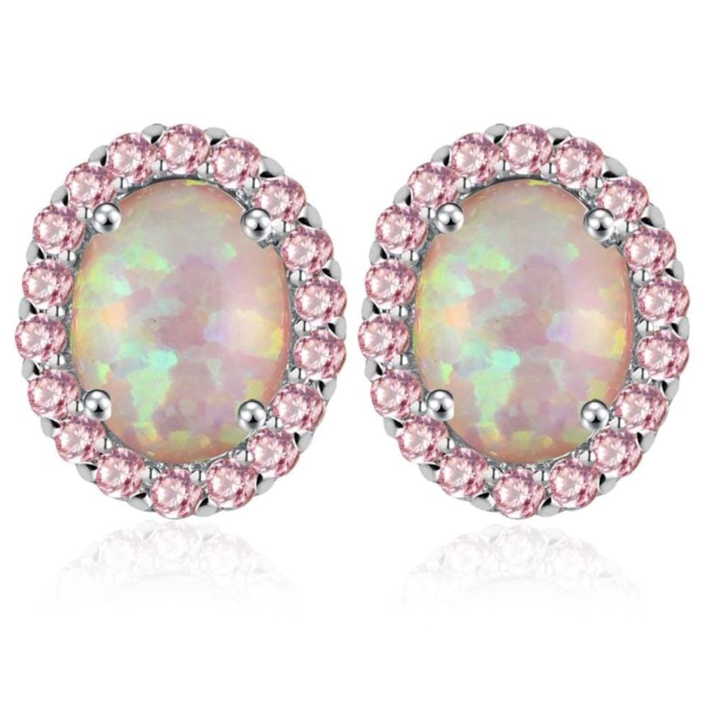 Pink Fire Opal Stud EarringsEarrings