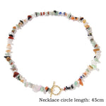 Bohemia Blue Aquamarine Chips Beaded Necklace3 Mixed gems