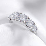 5 Stones Sparkling Diamond 925 Sterling Silver RingRing