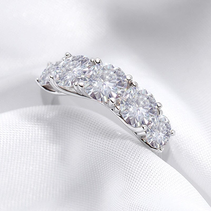 5 Stones Sparkling Diamond 925 Sterling Silver RingRing