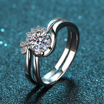 2pc Set Moissanite 925 Sterling Silver RingRing