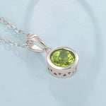 Natural Peridot Bezel Setting Pendant NecklaceNecklace