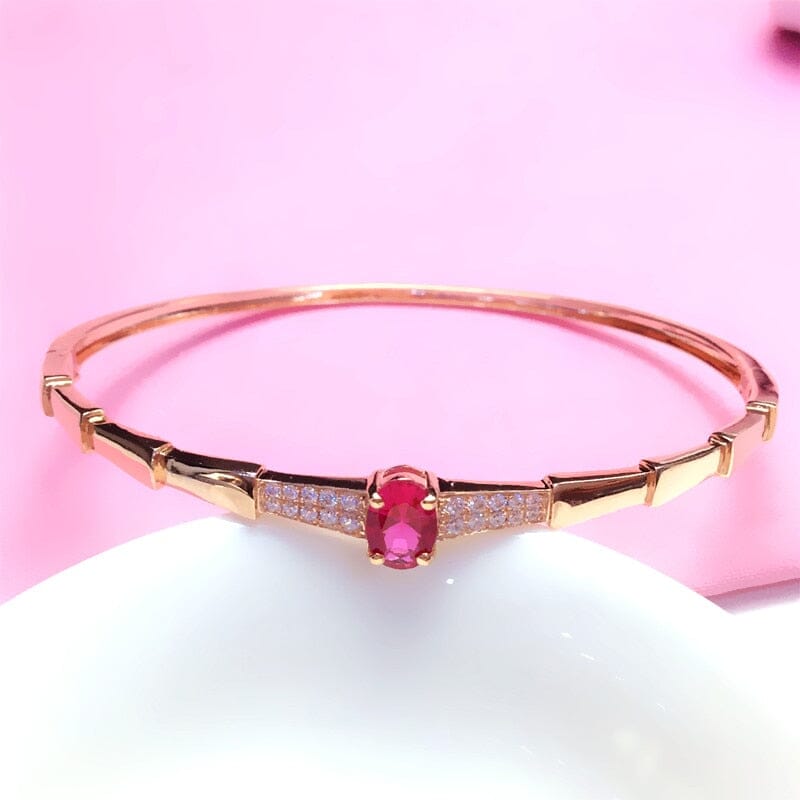 Rose Gold Crystal Ruby Cuff BraceletBracelet