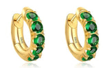 5 Emerald Stones Gold EarringsRing