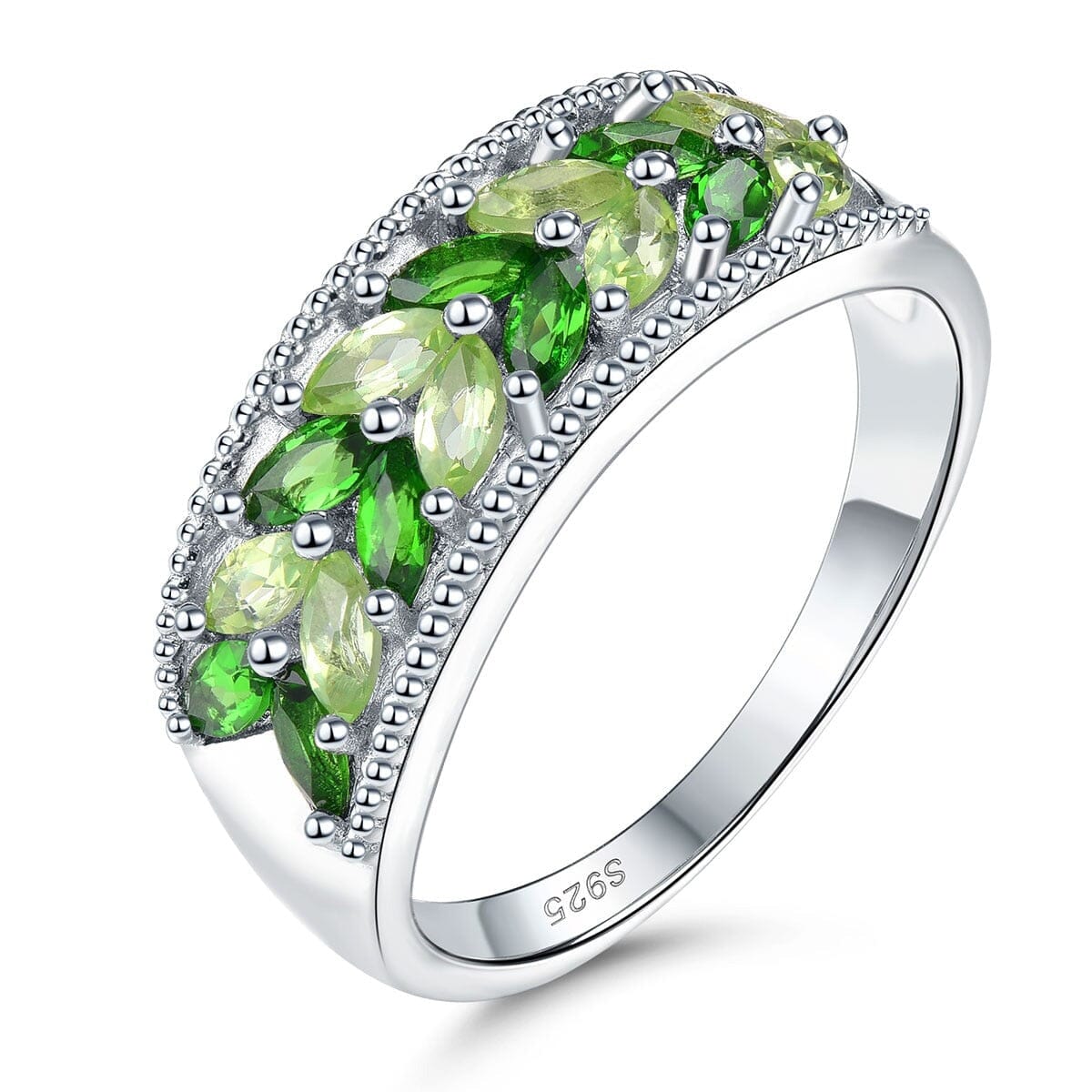Leaves Design Peridot 925 Sterling Silver RingRing6