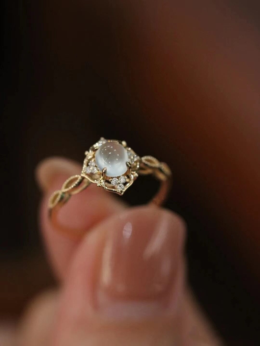 Moonstone Cats Eye Gold Plated RingRing