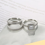3pcs White Gold Diamond RingsRing6