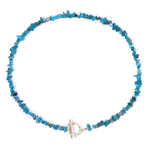 Bohemia Blue Aquamarine Chips Beaded Necklace31 Apatite