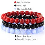 8mm 3Pcs/Set Natural Seven Chakra Stone Beads BraceletSet No.148mm