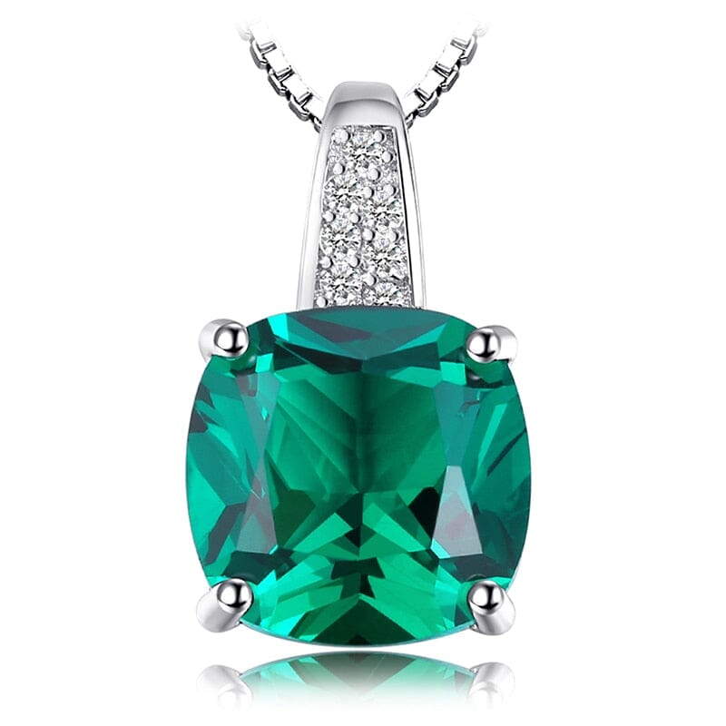 3.4ct Emerald Pendant - 925 Sterling SilverNecklaceGreen