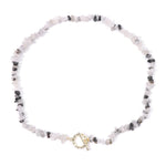 Bohemia Blue Aquamarine Chips Beaded Necklace8 Rutilated quartz