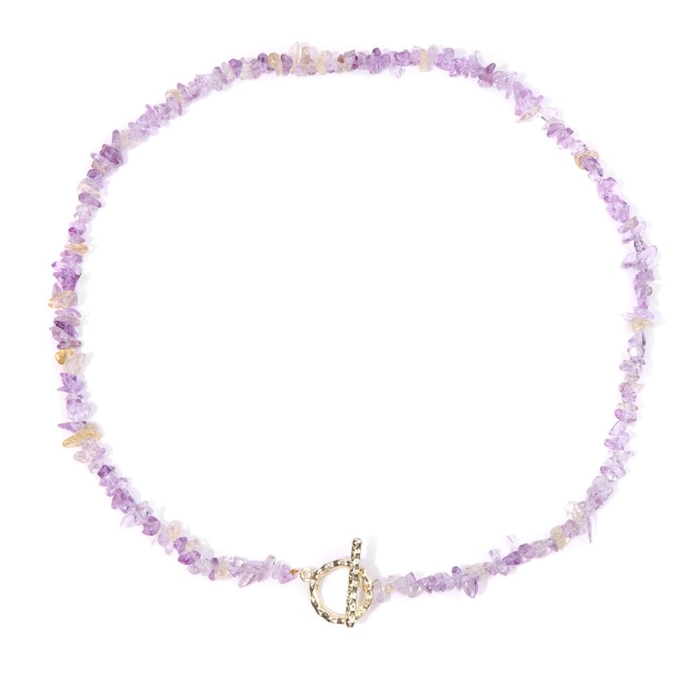 Bohemia Blue Aquamarine Chips Beaded Necklace19 Amethyst Citrine