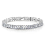 Sparkling Crystal Moissanite BraceletBraceletSilver