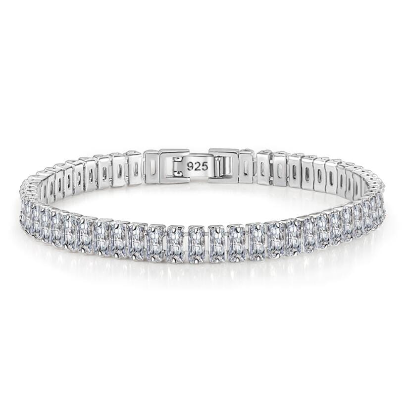 Sparkling Crystal Moissanite BraceletBraceletSilver