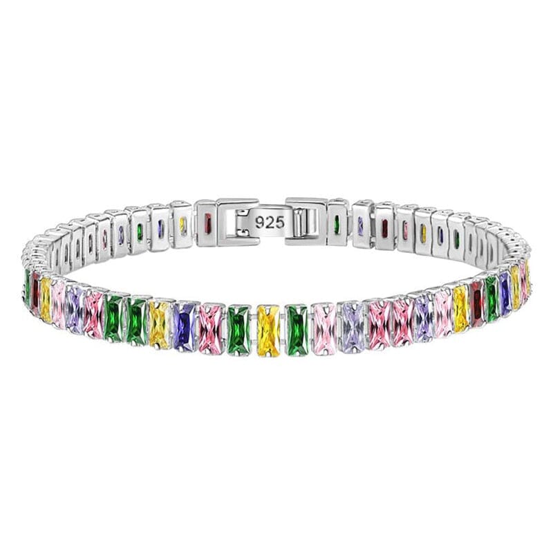 Sparkling Crystal Moissanite BraceletBraceletColour Silver