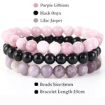 8mm 3Pcs/Set Natural Seven Chakra Stone Beads BraceletSet No.138mm