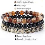 8mm 3Pcs/Set Natural Seven Chakra Stone Beads BraceletSet No.118mm