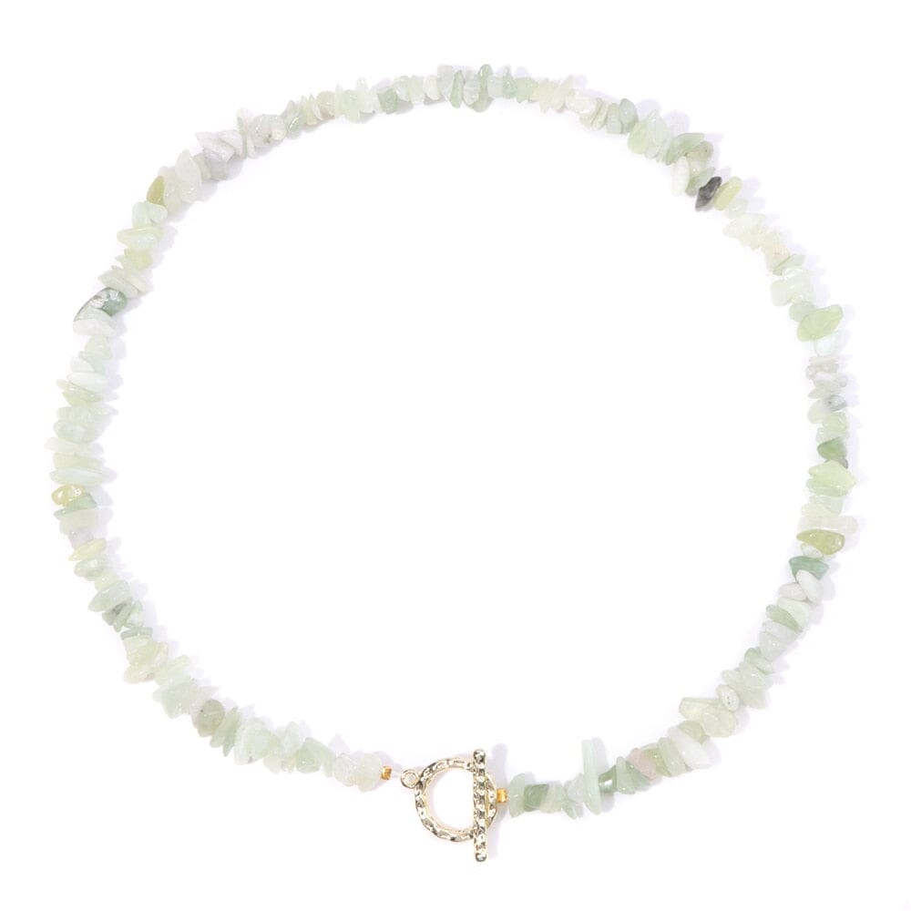 Bohemia Blue Aquamarine Chips Beaded Necklace22 Stone