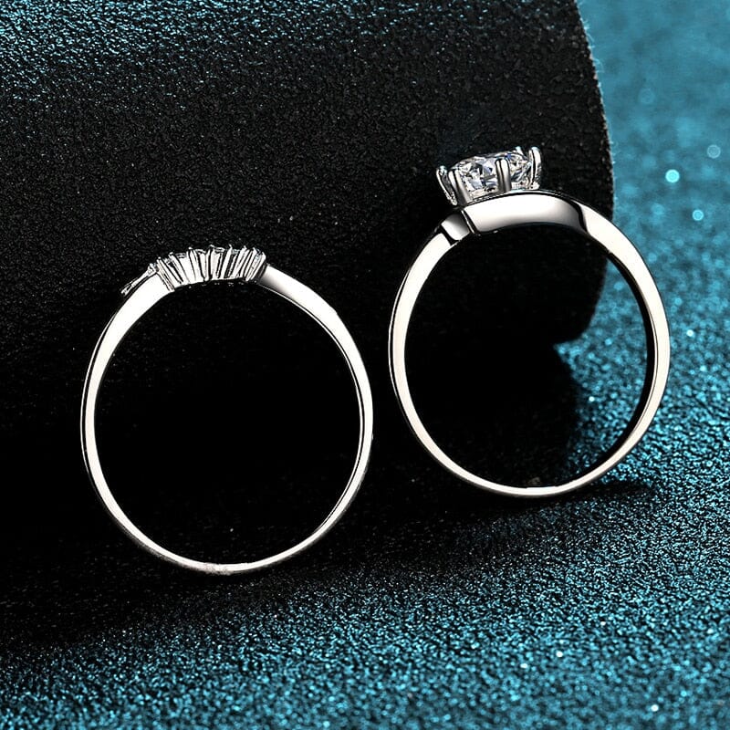 2pc Set Moissanite 925 Sterling Silver RingRing