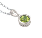 Natural Peridot Bezel Setting Pendant NecklaceNecklace
