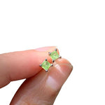 3MM Simple Peridot Silver Stud EarringsEarrings