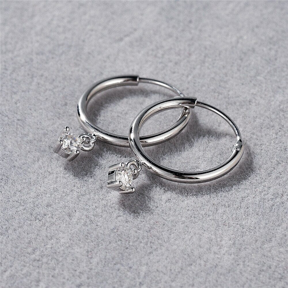 3 Carat Diamond Moissanite Ear Buckle 925 Sterling Silver EarringsEarrings