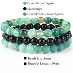 8mm 3Pcs/Set Natural Seven Chakra Stone Beads BraceletSet No.58mm