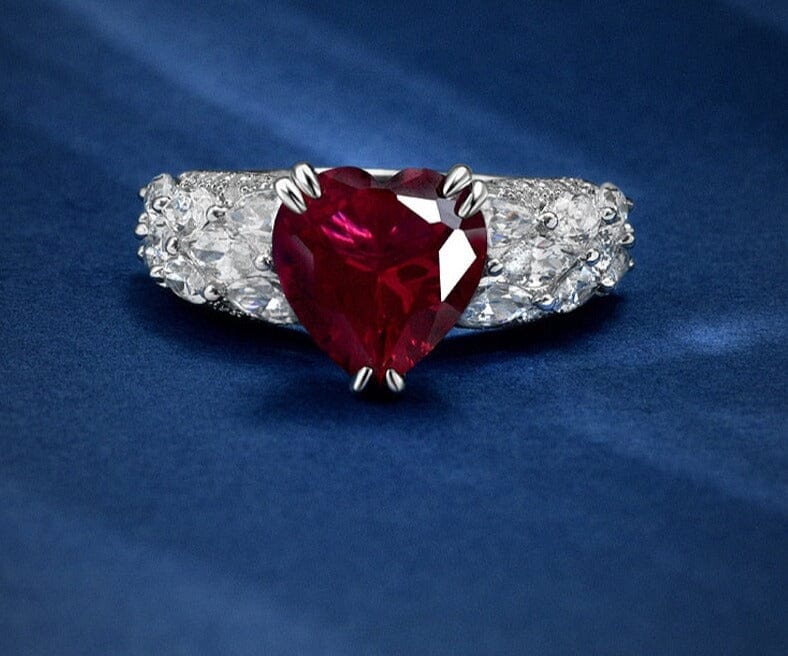 10*10mm Heart Ruby 925 Sterling Silver RingRing5