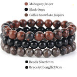 8mm 3Pcs/Set Natural Seven Chakra Stone Beads BraceletSet No.128mm