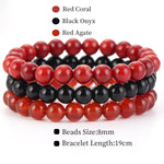 8mm 3Pcs/Set Natural Seven Chakra Stone Beads BraceletSet No.328mm