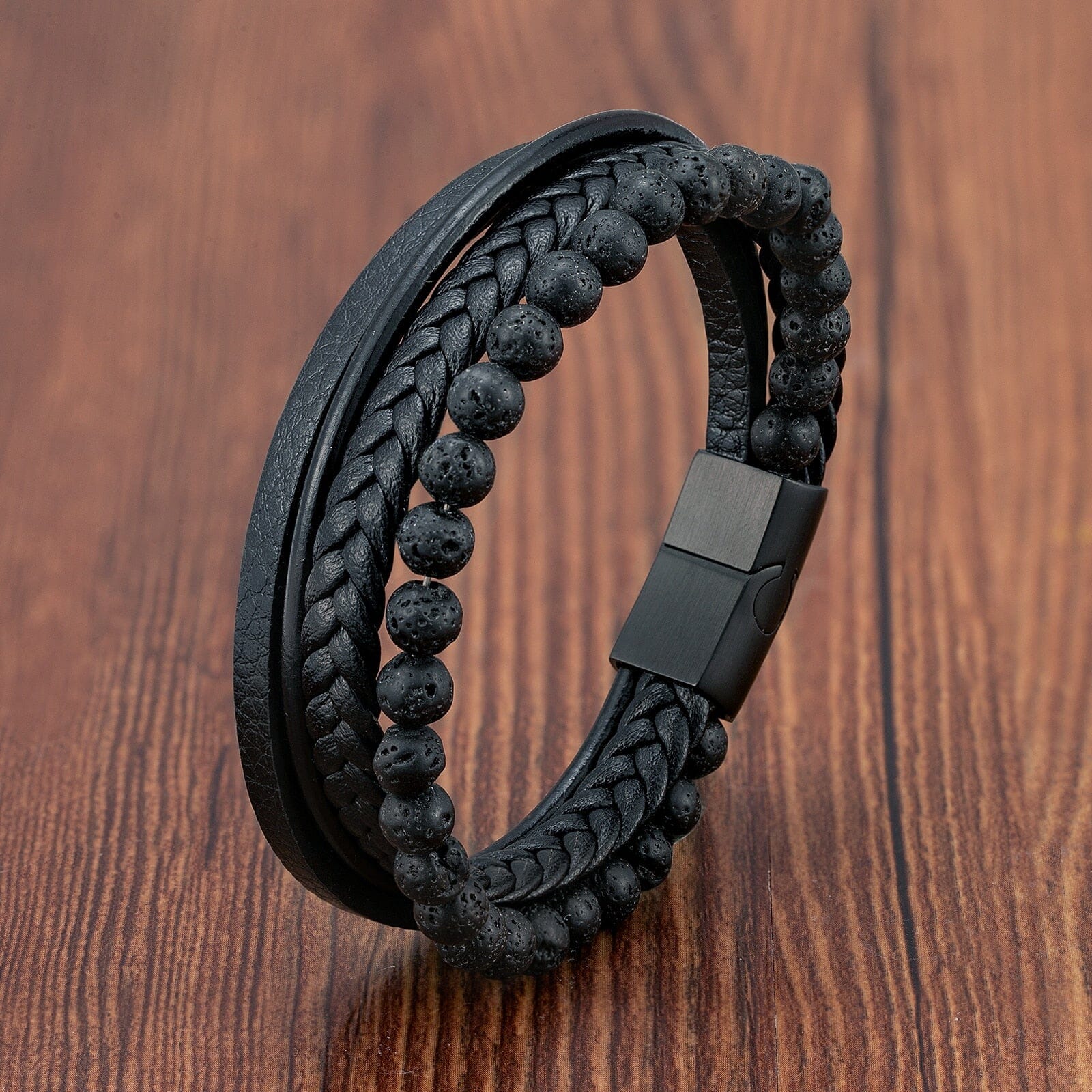 Classic Cross WWJD Stainless Steel Leather BraceletBraceletStyle 718.5cm