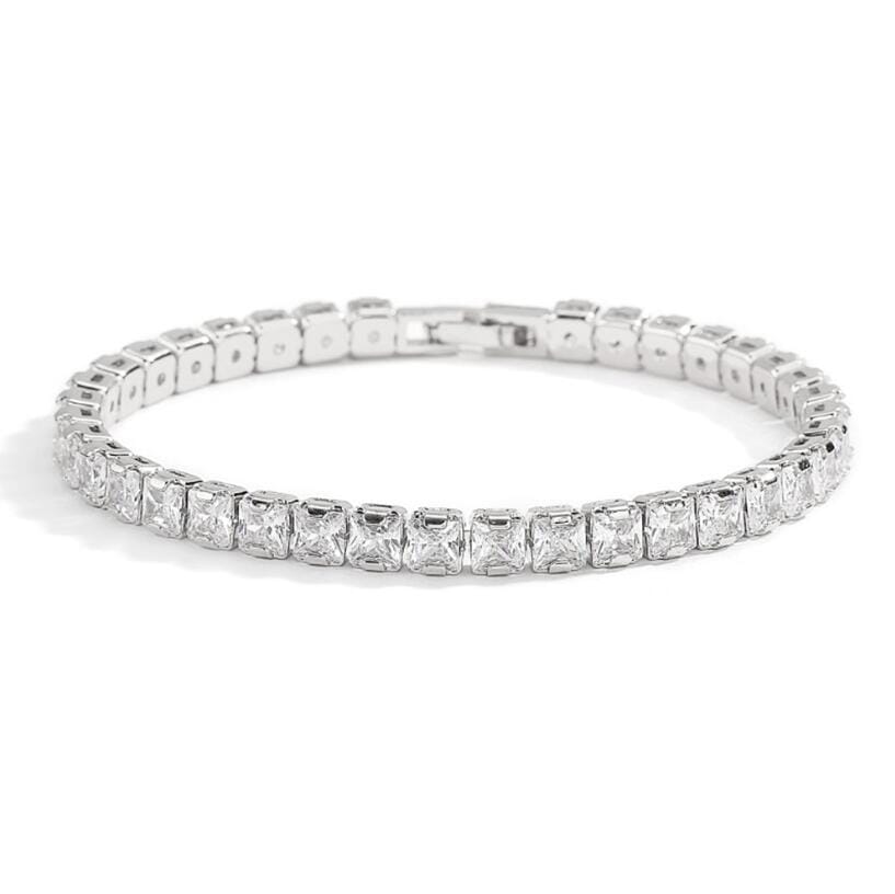 Sparkling Crystal Moissanite BraceletBracelet5MM Silver