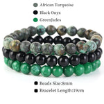 8mm 3Pcs/Set Natural Seven Chakra Stone Beads BraceletSet No.98mm