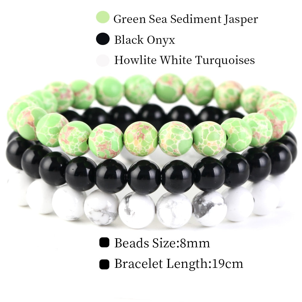 8mm 3Pcs/Set Natural Seven Chakra Stone Beads BraceletSet No.238mm