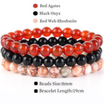 8mm 3Pcs/Set Natural Seven Chakra Stone Beads BraceletSet No.278mm