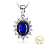 Princess Diana Blue Sapphire Silver Pendant Only0