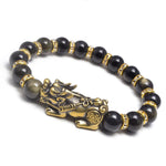 Copper Pixiu Feng Shui Tiger Eye BraceletBraceletGold Obsidian PixiuNormal (15-16cm)