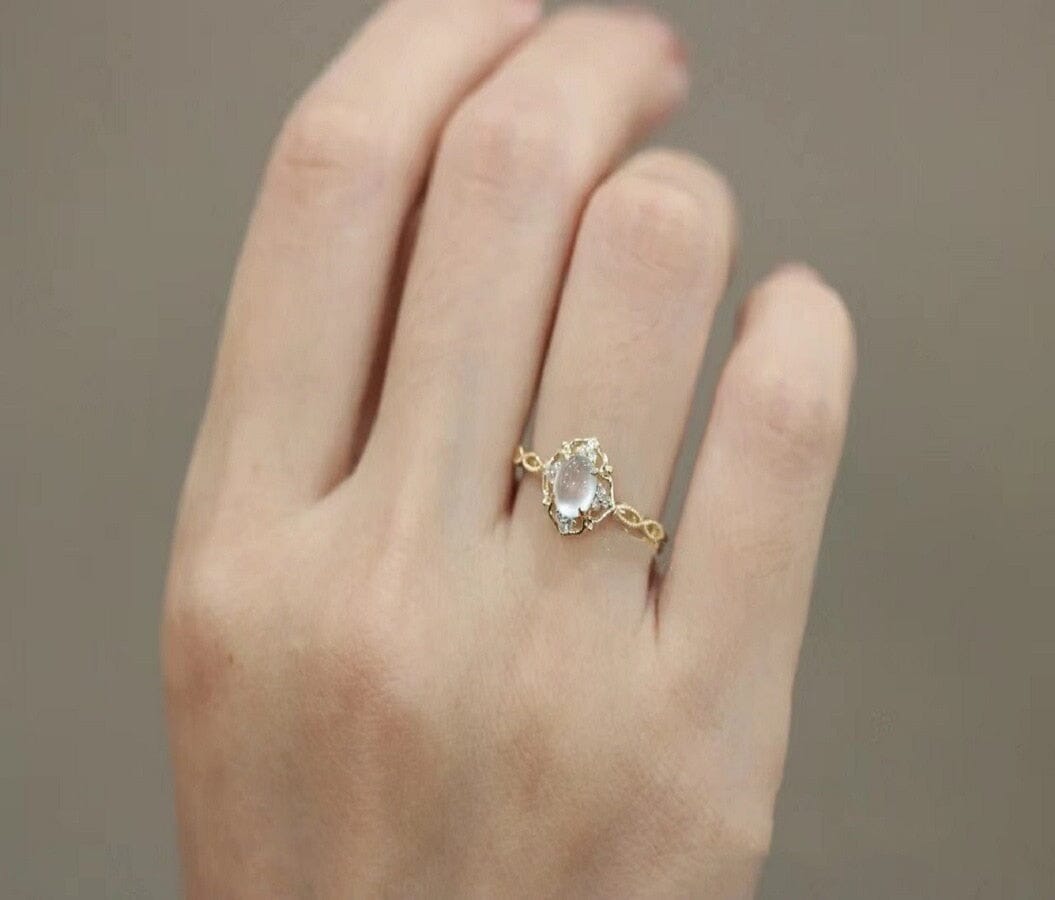 Moonstone Cats Eye Gold Plated RingRing