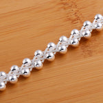 Fine Braided Beads Silver Chain BraceletBracelet