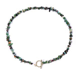 Bohemia Blue Aquamarine Chips Beaded Necklace25 Zoisite