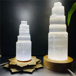 6-20cm Natural Selenite Lamp White Crystal Home Decor Collection