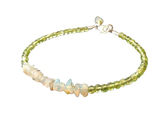 Opal & Peridot Gemstone Dainty BraceletBracelet