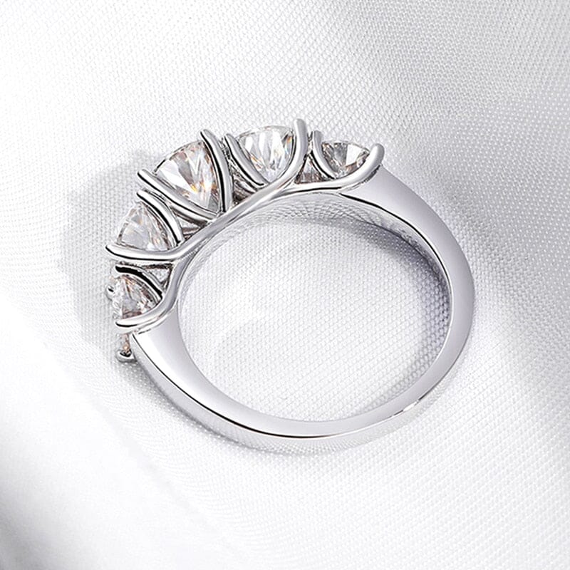 5 Stones Sparkling Diamond 925 Sterling Silver RingRing