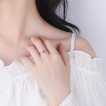 Ruby Pink Baguette Silver RingRing