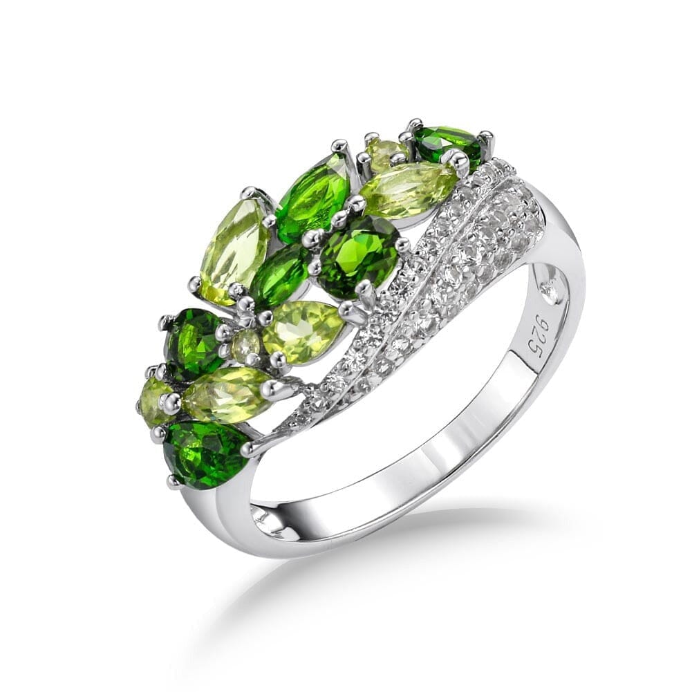Leaves Design Peridot 925 Sterling Silver RingRing