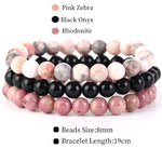 8mm 3Pcs/Set Natural Seven Chakra Stone Beads BraceletSet No.68mm