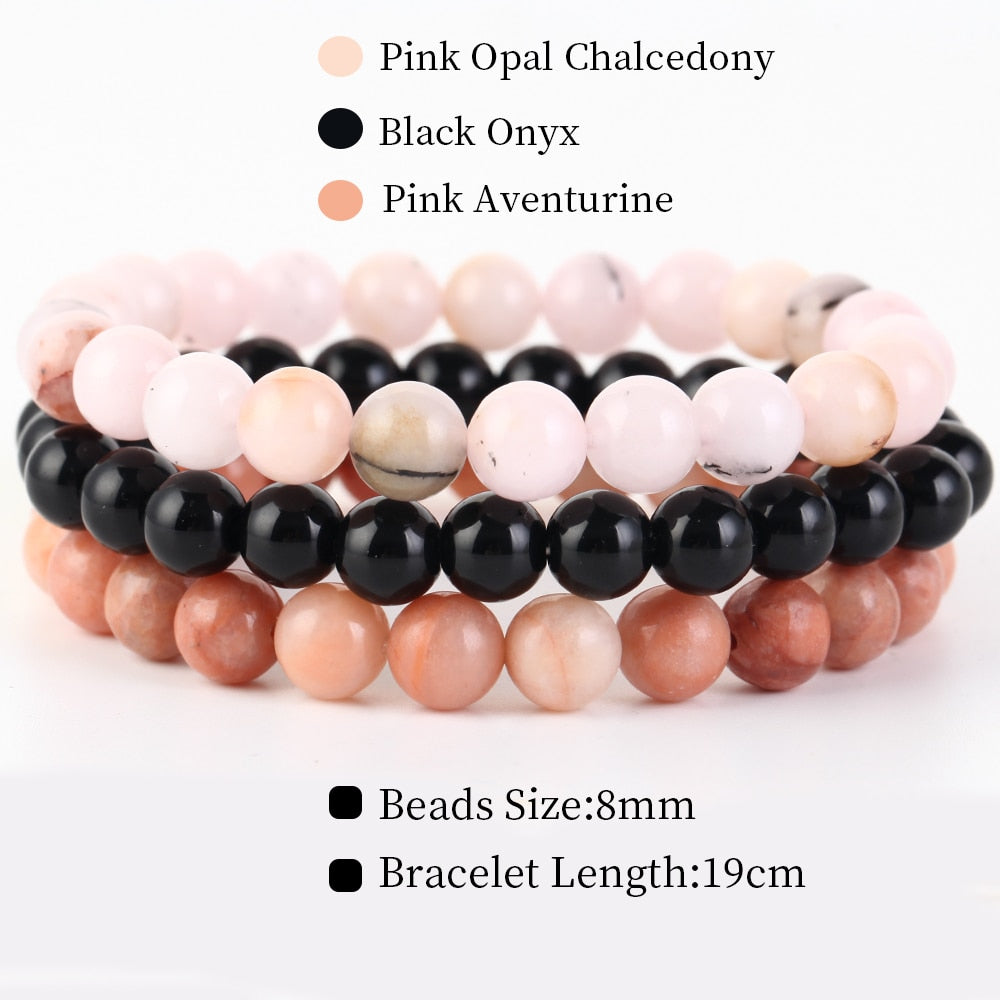 8mm 3Pcs/Set Natural Seven Chakra Stone Beads BraceletSet No.178mm