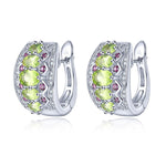 2.85 Carats Peridot 925 Sterling Silver Hoop EarringsEarrings